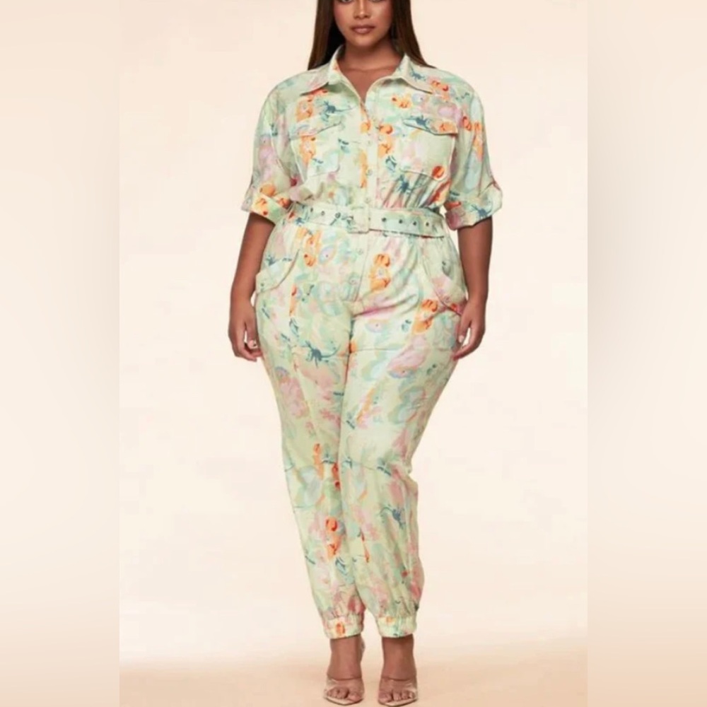 Floral Garden jumpsuit w/belt L’ATISTE